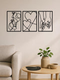 3 Piece Romantic Metal Wall Art Set