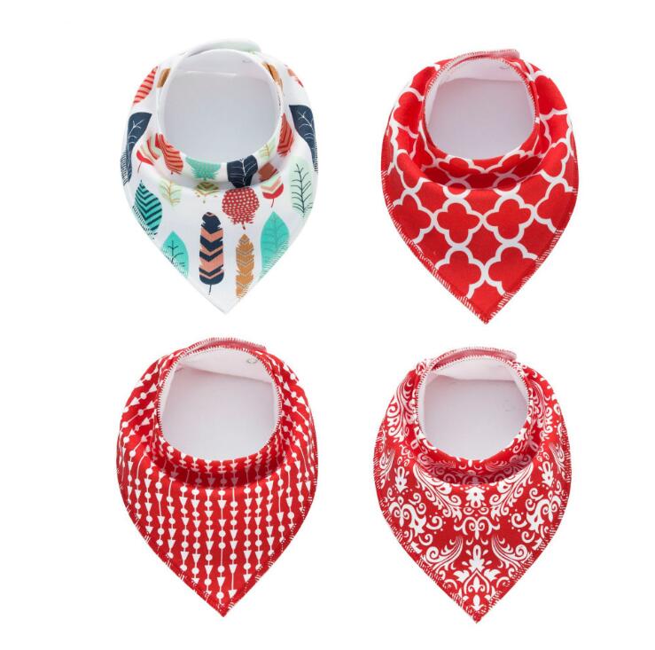 4pcs Lot Burp Bibs Cloth Cotton Bandana