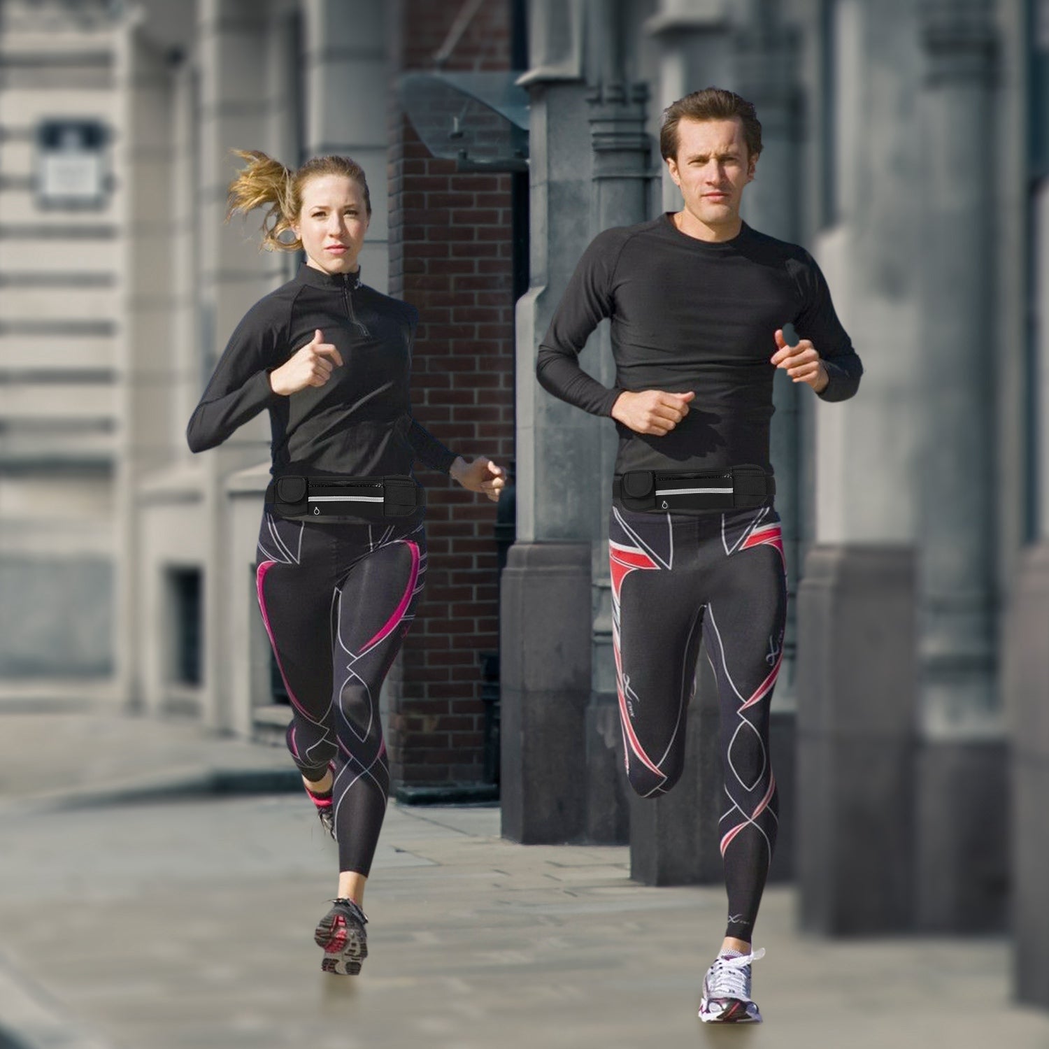 Waterproof Running Belt with 3 Pockets - Adjustable Waist Pack