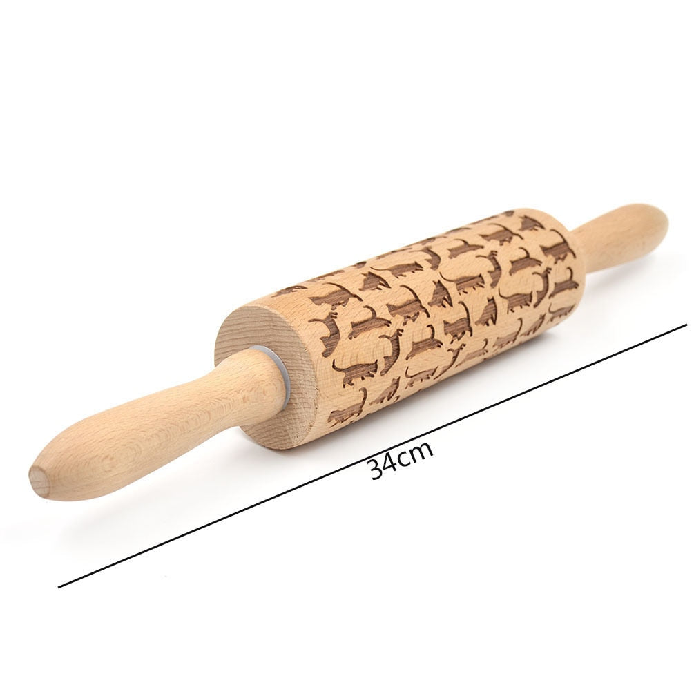 Embossed Holiday Rolling Pin - Various Designs and Sizes