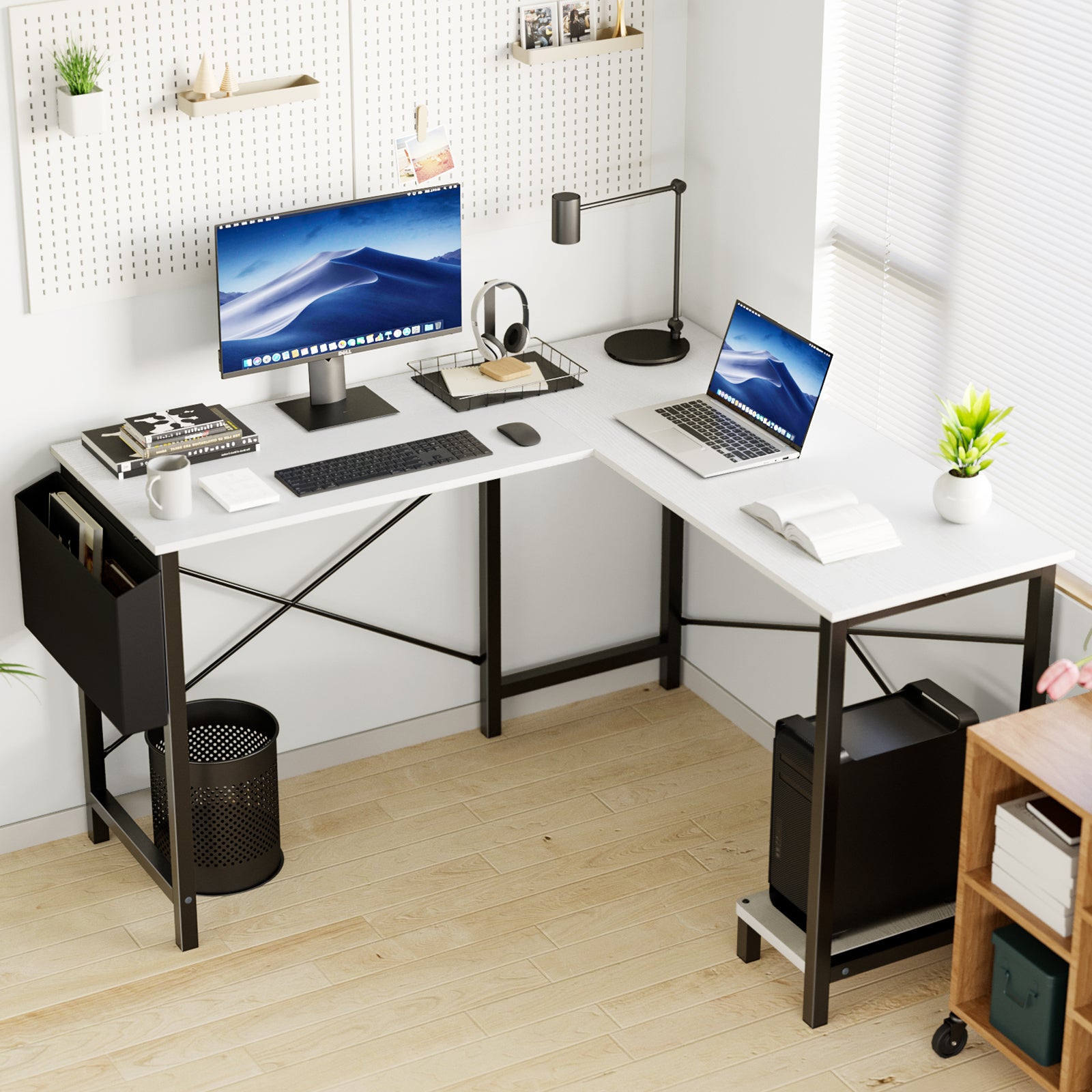 49" L-Shaped Corner Computer Desk with Storage
