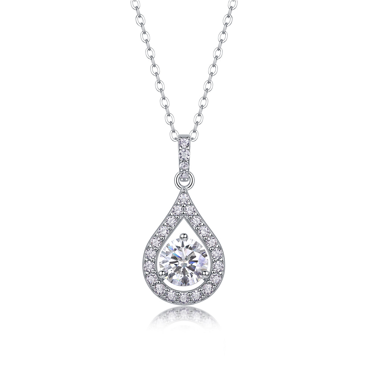 1CT Moissanite Heart Charm Pendant Necklace