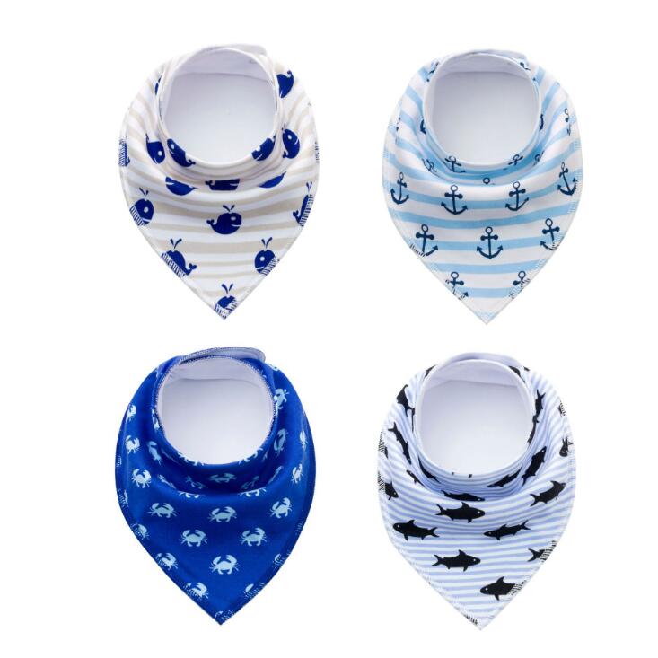4pcs Lot Burp Bibs Cloth Cotton Bandana