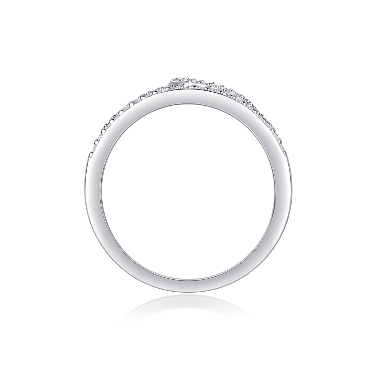 Moissanite Crown Sterling Silver Ring