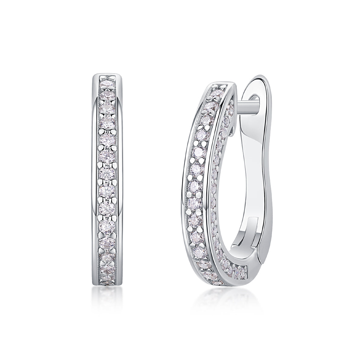 Moissanite Stud Earrings - S925 Sterling Silver Platinum-Plated (Pair)