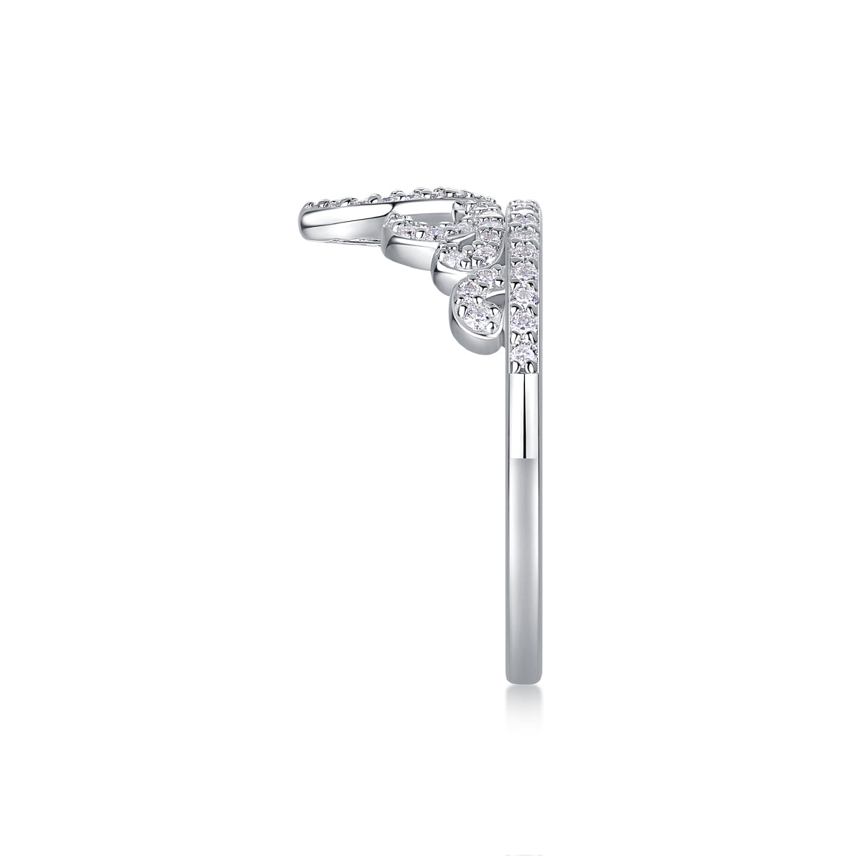 Moissanite Crown Sterling Silver Ring
