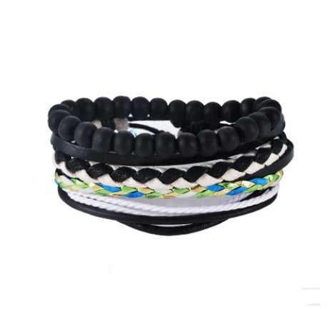 Leather Multilayer Bead Wrap Bracelet