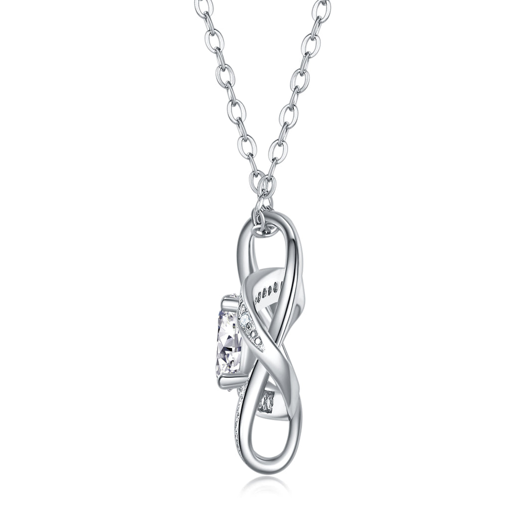 1 Carat Moissanite Pendant Necklace - S925 Sterling Silver with Platinum Plating