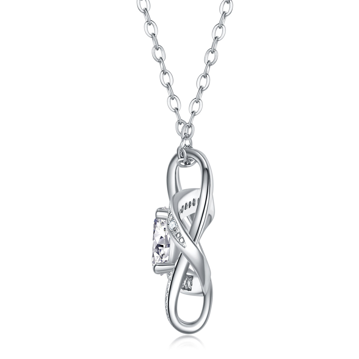 1 Carat Moissanite Pendant Necklace - S925 Sterling Silver with Platinum Plating