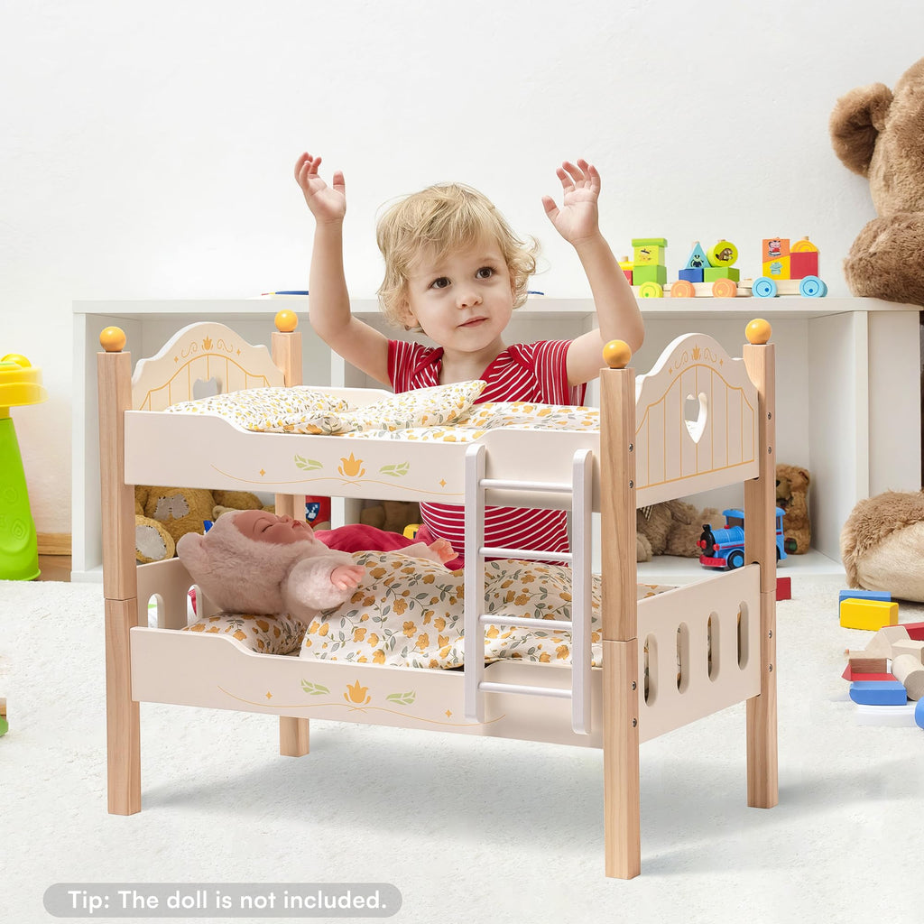 Wooden Doll Bunk Bed for 18" Dolls - Green
