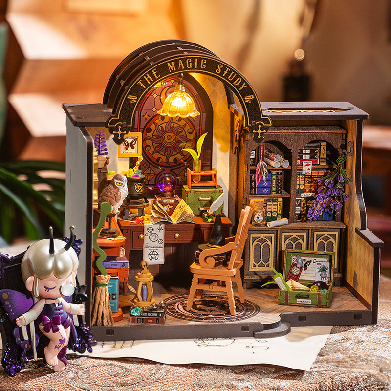 Magic Study Miniature Dollhouse with LED Light