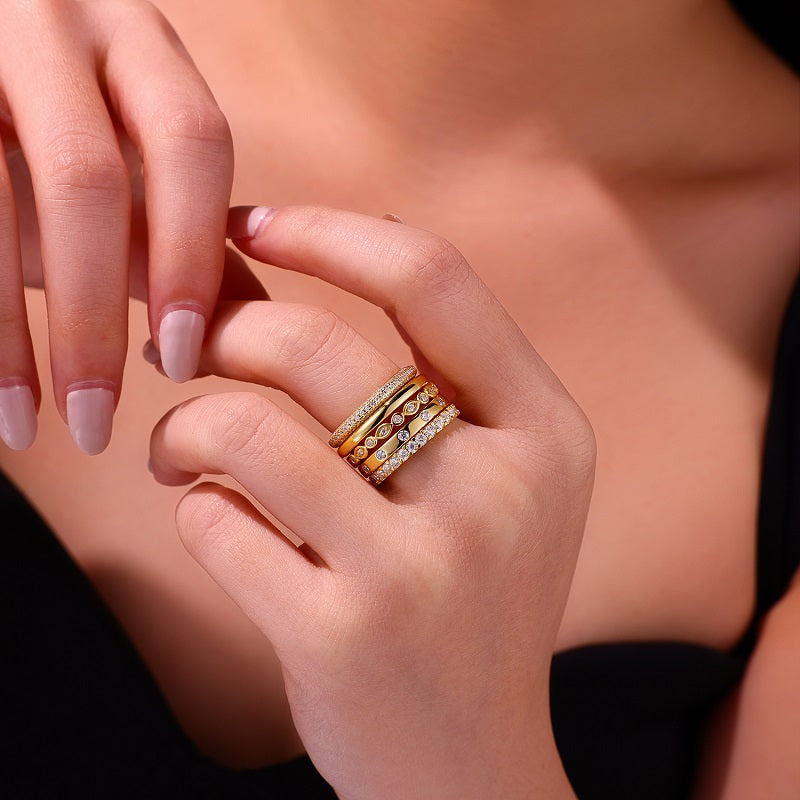 Moissanite Ring Set - 5 Piece Sterling Silver Collection