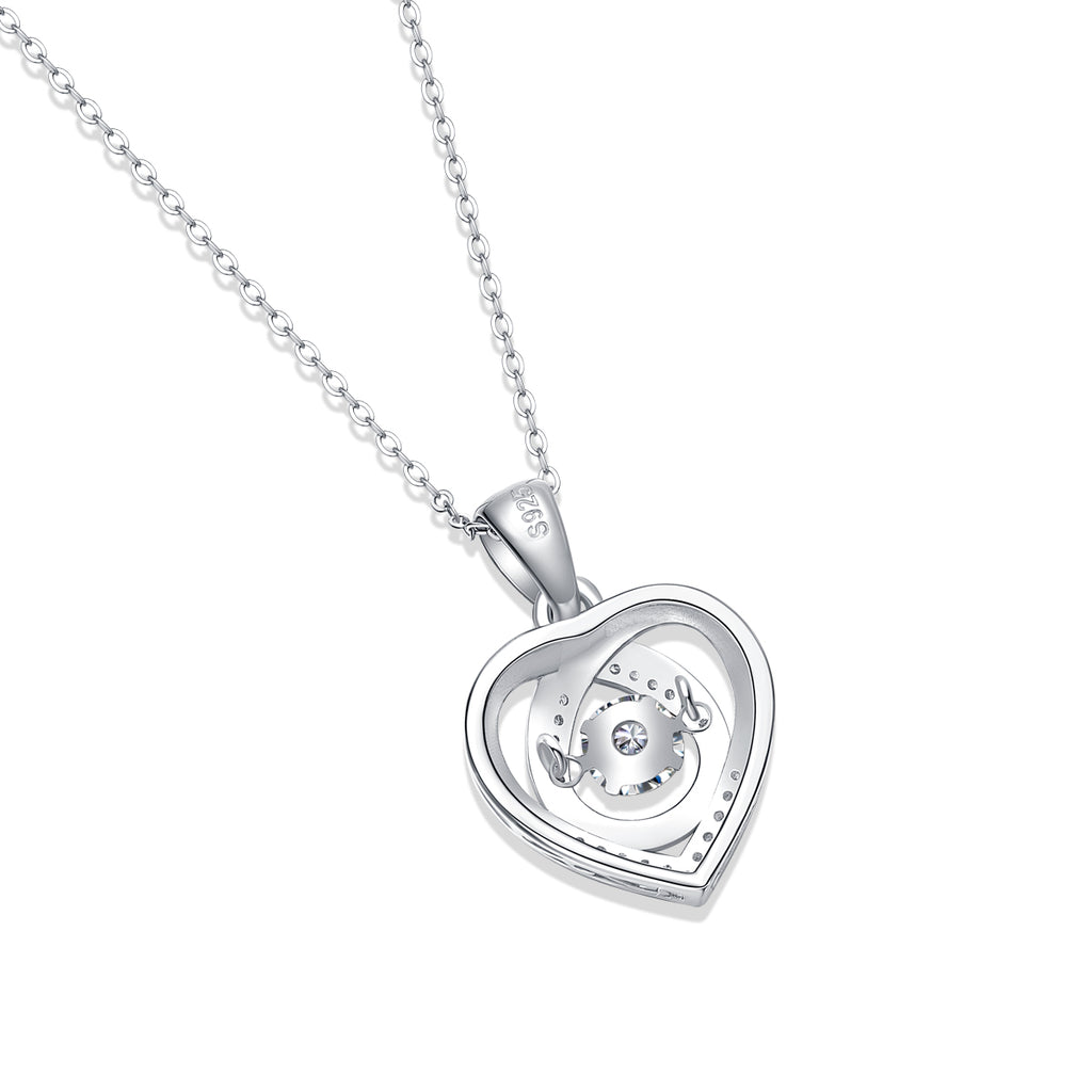 0.5 Carat Moissanite Heart Pendant Necklace
