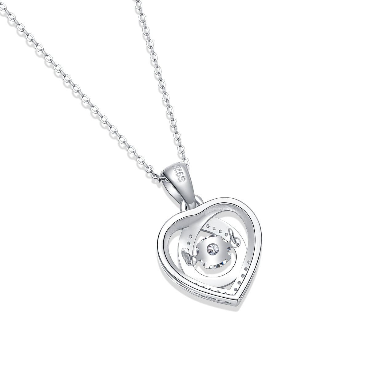 0.5 Carat Moissanite Heart Pendant Necklace