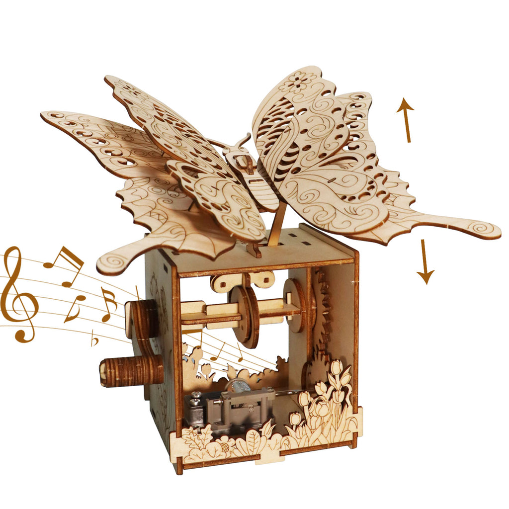 Butterfly Music Box 3D Wooden Puzzle - You Are My Sunshine Musical Assembly Kit
