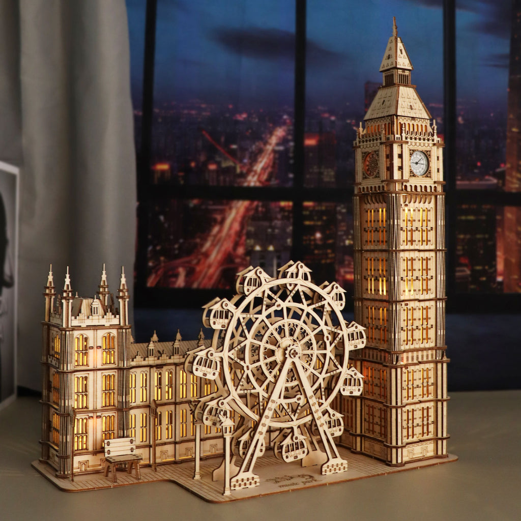 Big Ben Desktop Clock 3D Wooden Puzzle - Functional Landmark Model Kit