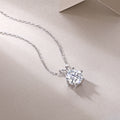 Romantic Mark Moissanite Pendant Necklace — 2ct, S925 Sterling Silver, Platinum-Plated