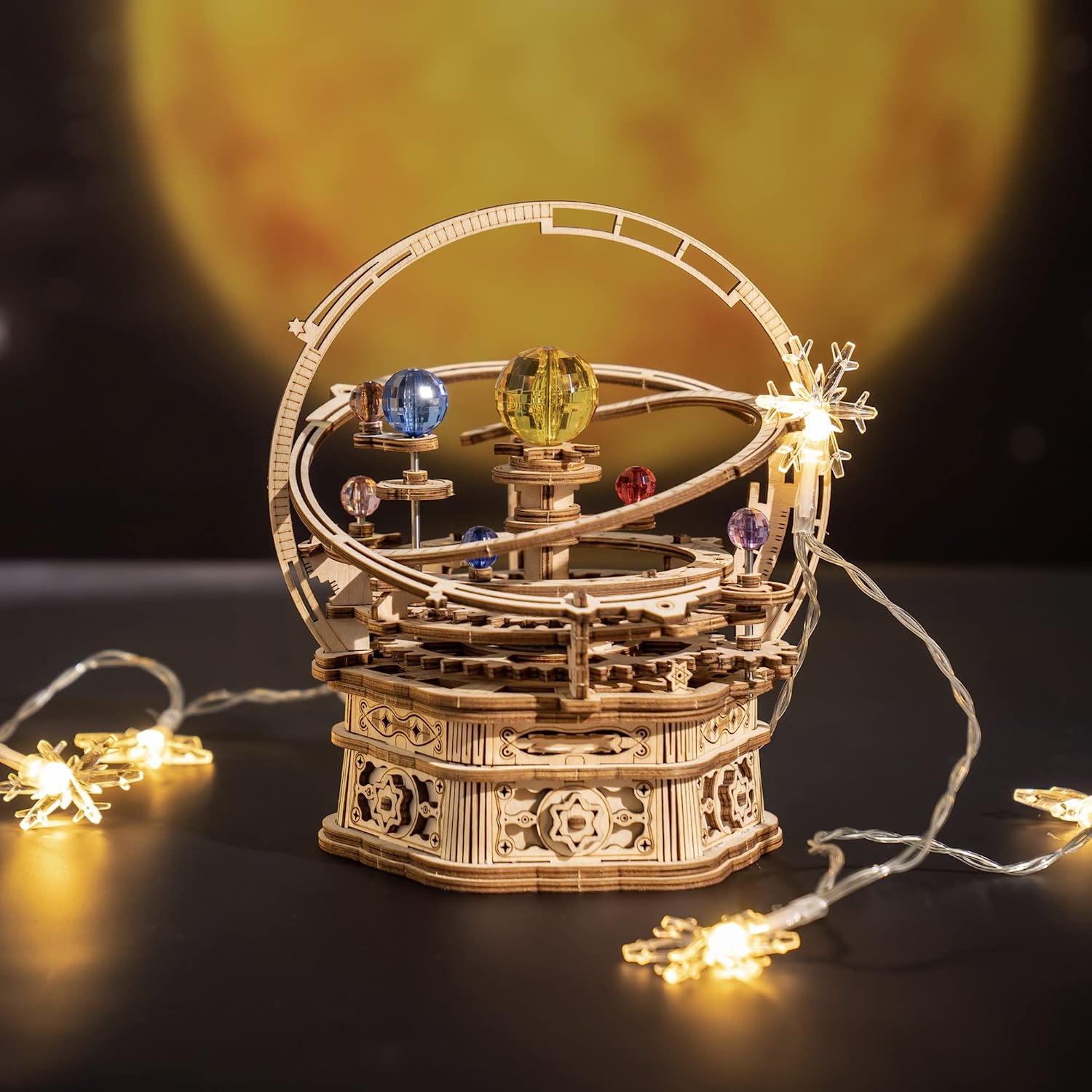 Starry Night Rotating Music Box - 3D Wooden Puzzle