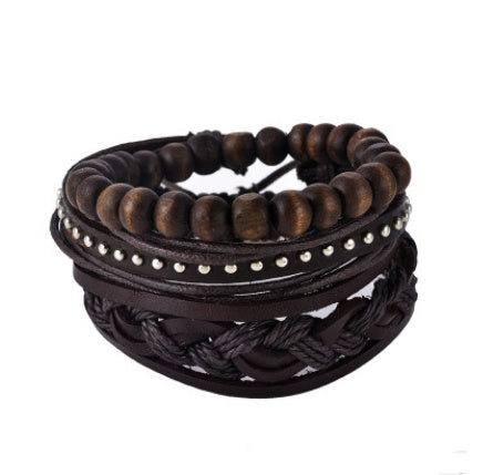 Leather Multilayer Bead Wrap Bracelet