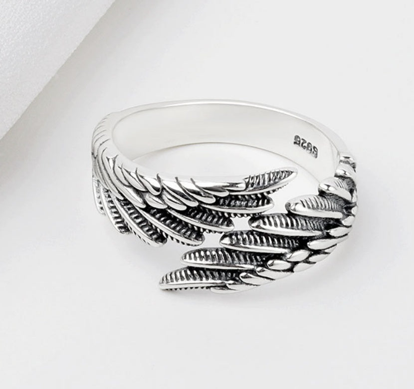 Silver Angel Wings Ring