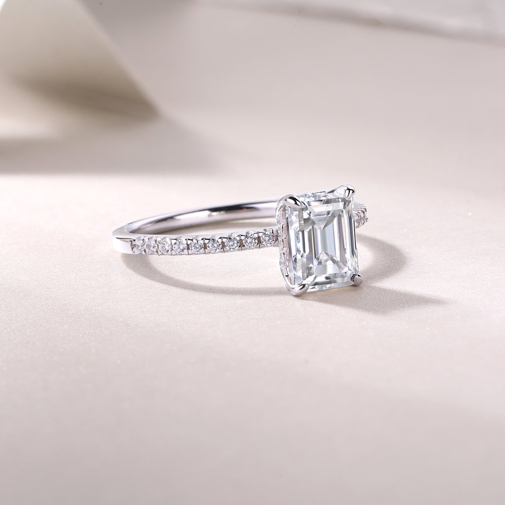 Octagonal Moissanite Ring - 925 Sterling Silver