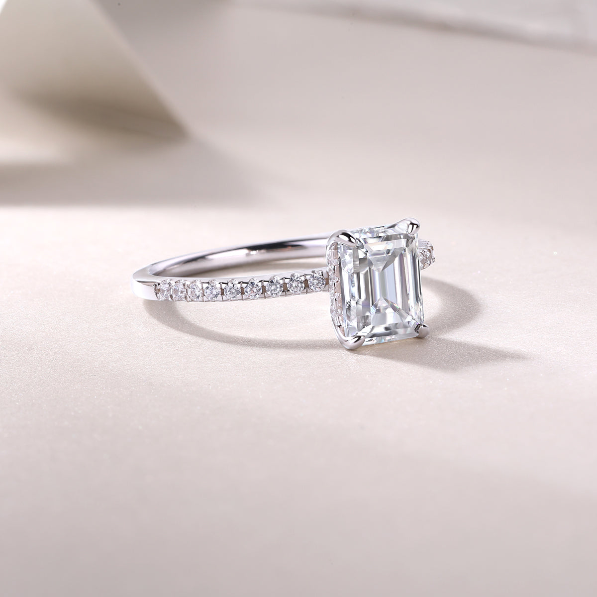 Octagonal Moissanite Ring - 925 Sterling Silver
