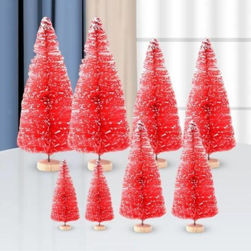Mini Artificial Christmas Trees (8-Piece Set) - Fairy Garden & DIY Crafts