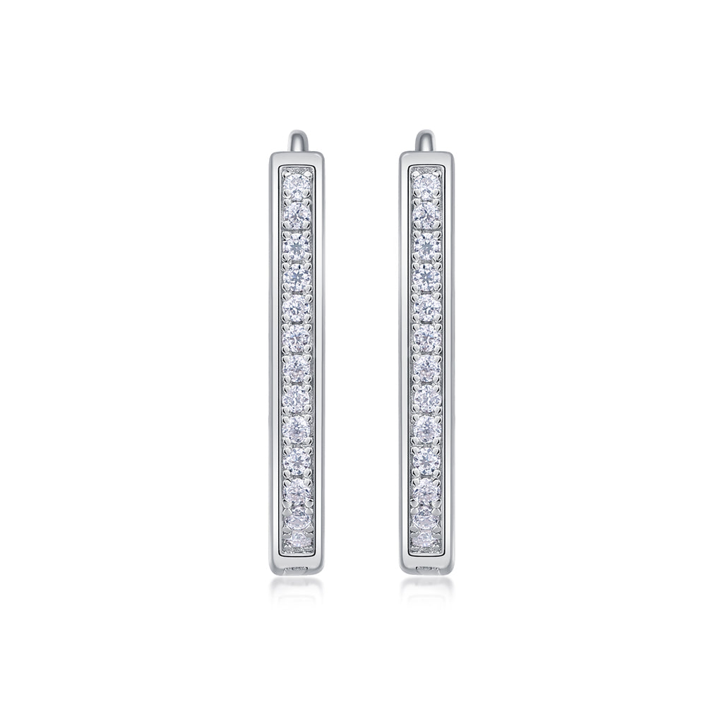 Moissanite Stud Earrings - S925 Sterling Silver Platinum-Plated (Pair)
