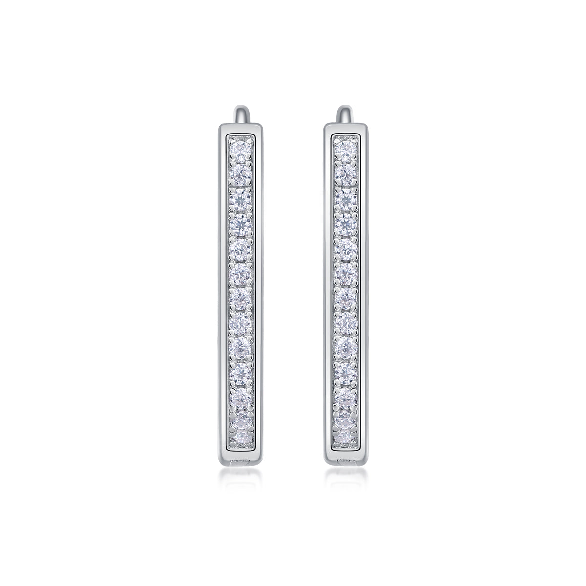 Moissanite Stud Earrings - S925 Sterling Silver Platinum-Plated (Pair)