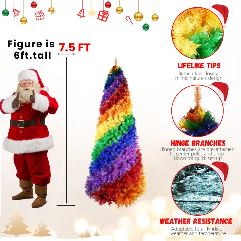 Rainbow Spiral Christmas Tree - Colorful Artificial Tree