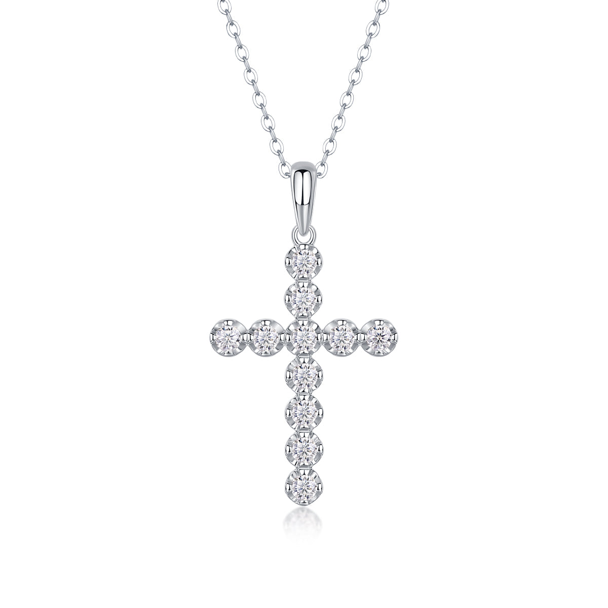 Cross Moissanite Necklace - S925 Sterling Silver with Chain (3 Colors)