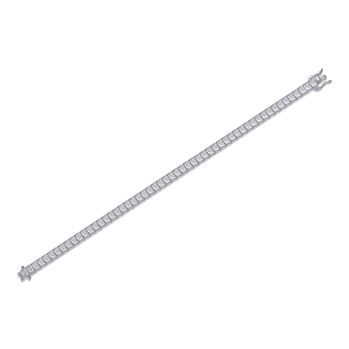 Square Moissanite S925 Sterling Silver Necklace