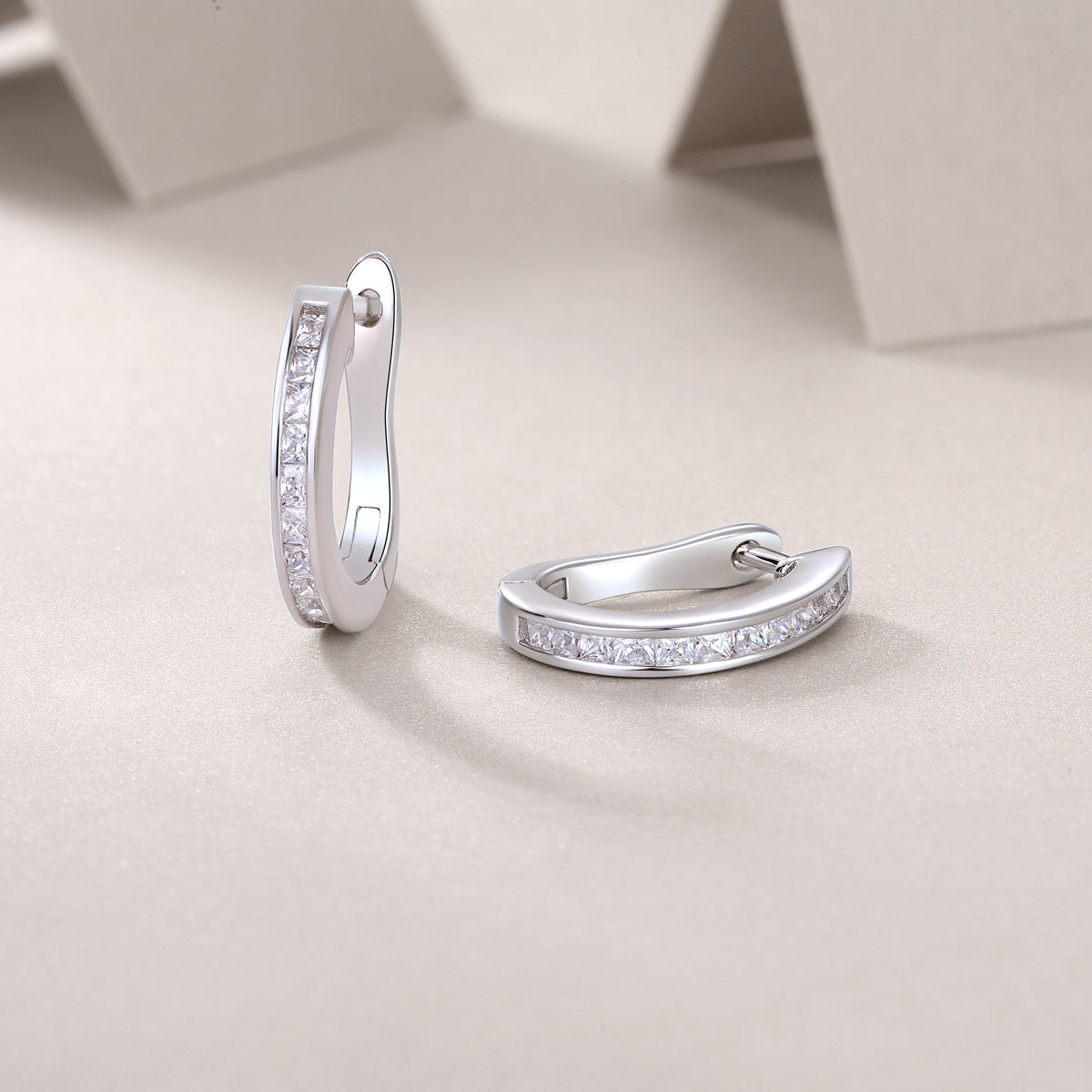 Touch Tenderness Moissanite Stud Earrings – S925 Sterling Silver, Platinum-Plated