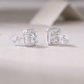 1 Carat Moissanite Heart Rose Stud Earrings