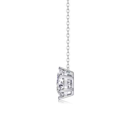 Afternoon Rose Moissanite Pendant Necklace — S925 Sterling Silver, 1ct / 2ct / 3ct