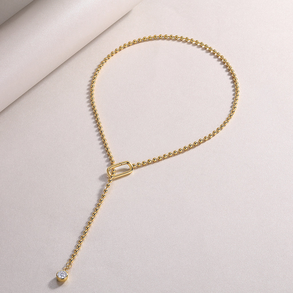 1 Carat Moissanite Tassel Sterling Silver Necklace
