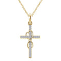 Alloy Pendant with Diamond and Cross Necklace
