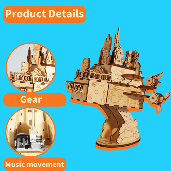 Moving Castle 3D Wooden Puzzle Music Box