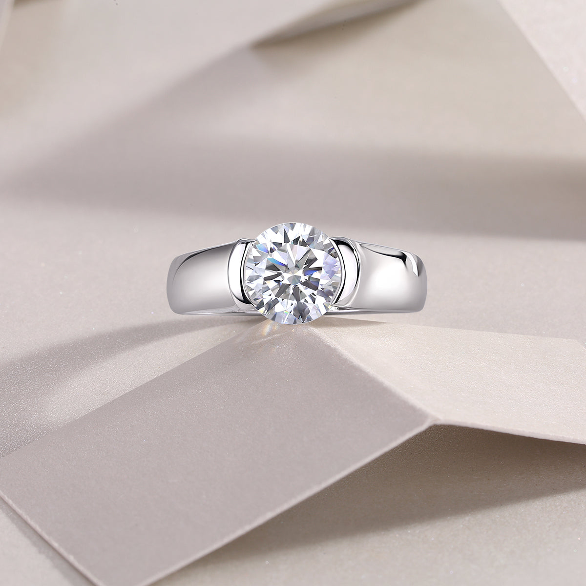 2 Carat Moissanite Wedding Ring - S925 Sterling Silver