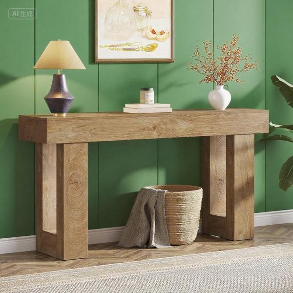 63" Farmhouse Console Table - Rustic Entryway & Sofa Table