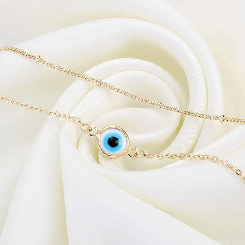 Dainty 14K Gold Plated Layered Beads & Oval Chain Bracelet