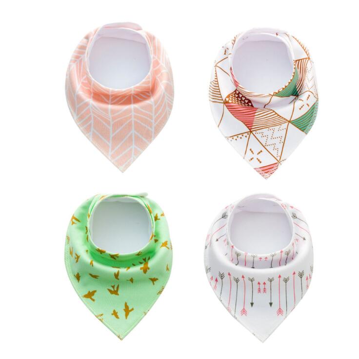4pcs Lot Burp Bibs Cloth Cotton Bandana