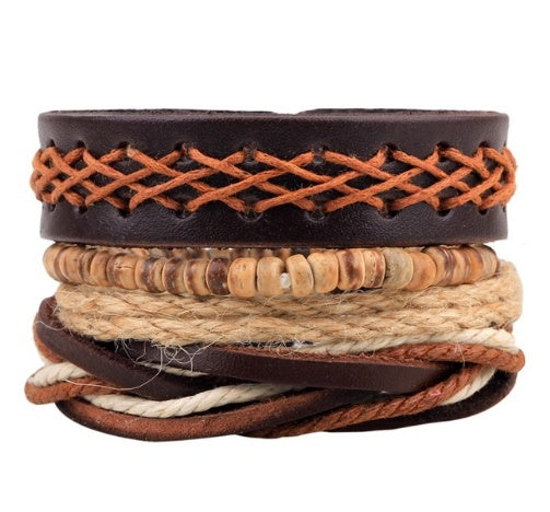 Leather Multilayer Bead Wrap Bracelet