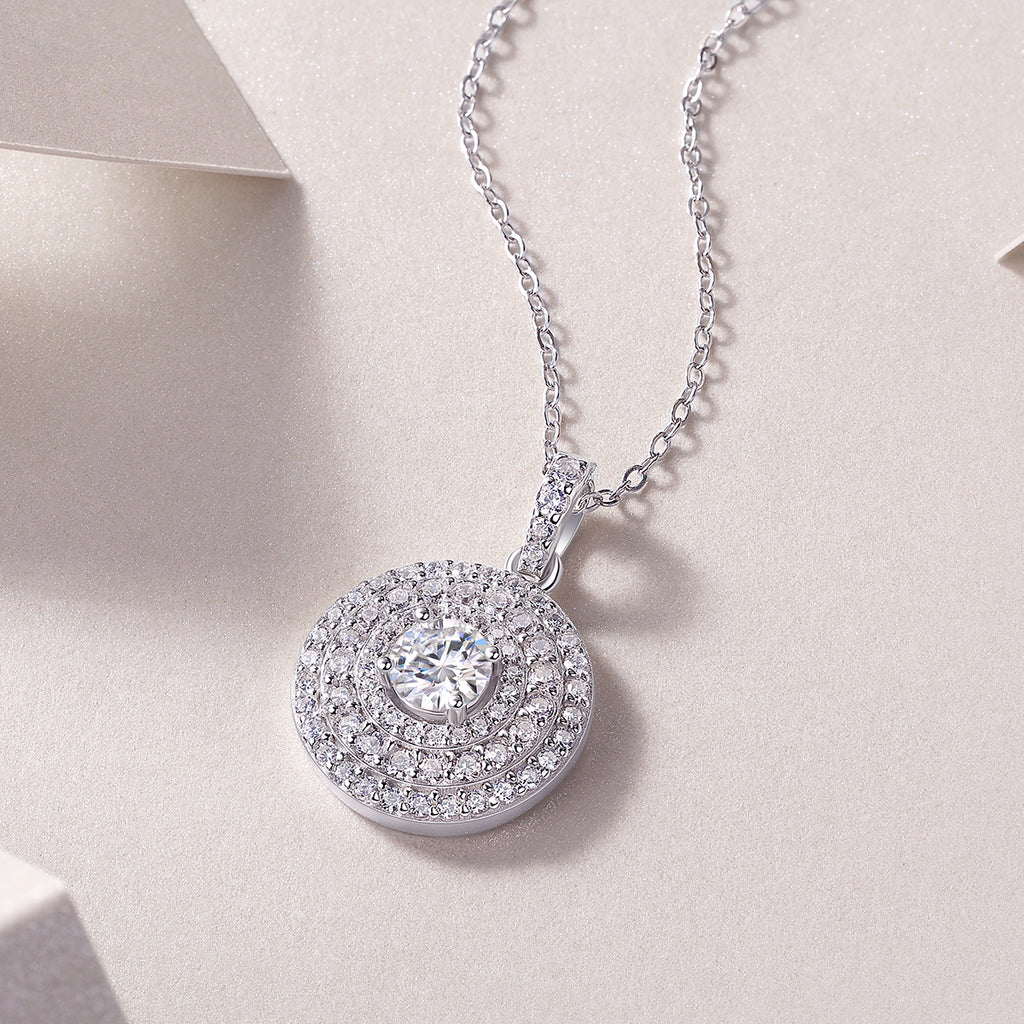 0.5 Carat Moissanite Necklace - S925 Sterling Silver Platinum-Plated with Chain