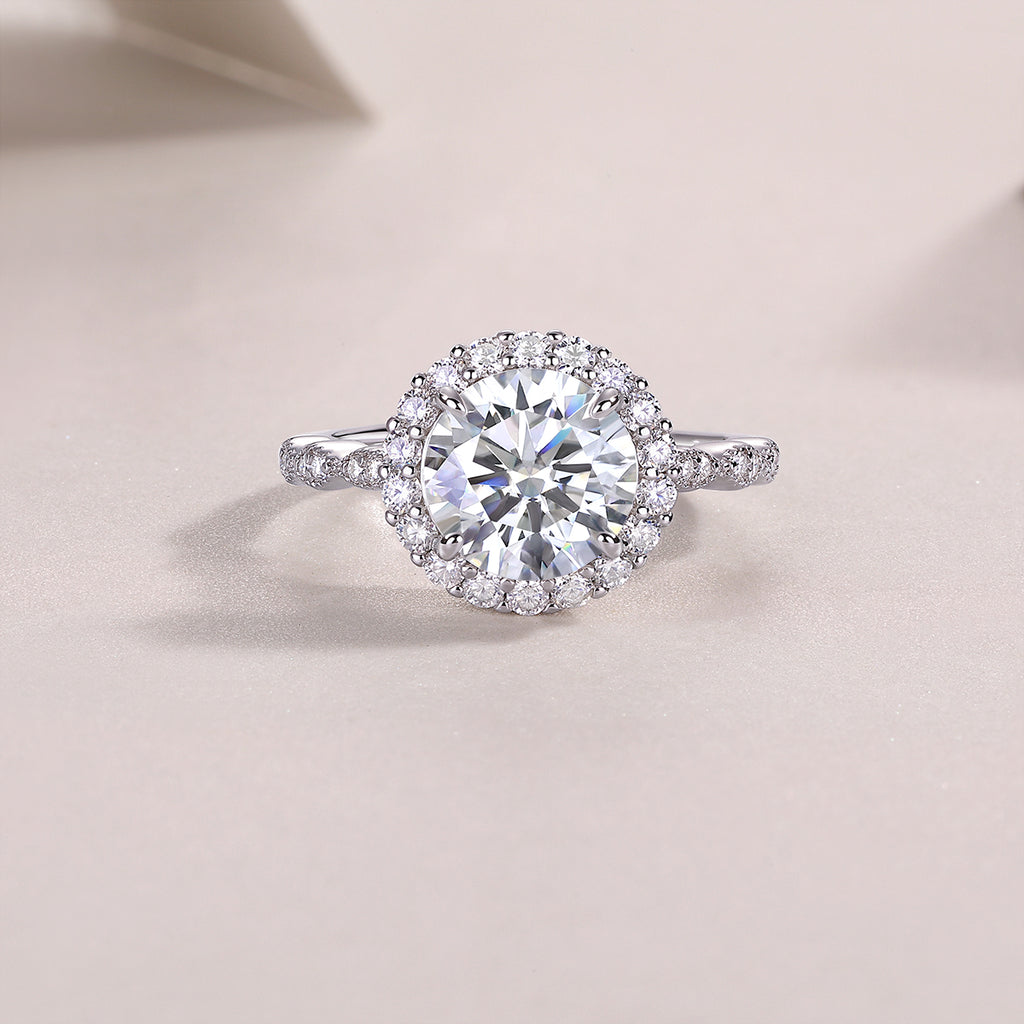Starlight Shining 3-Carat Moissanite Ring – S925 Sterling Silver with Platinum Plating