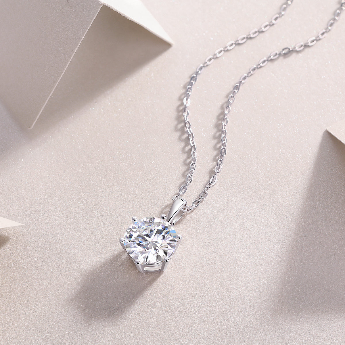 Dancing Moissanite Pendant Necklace - S925 Sterling Silver
