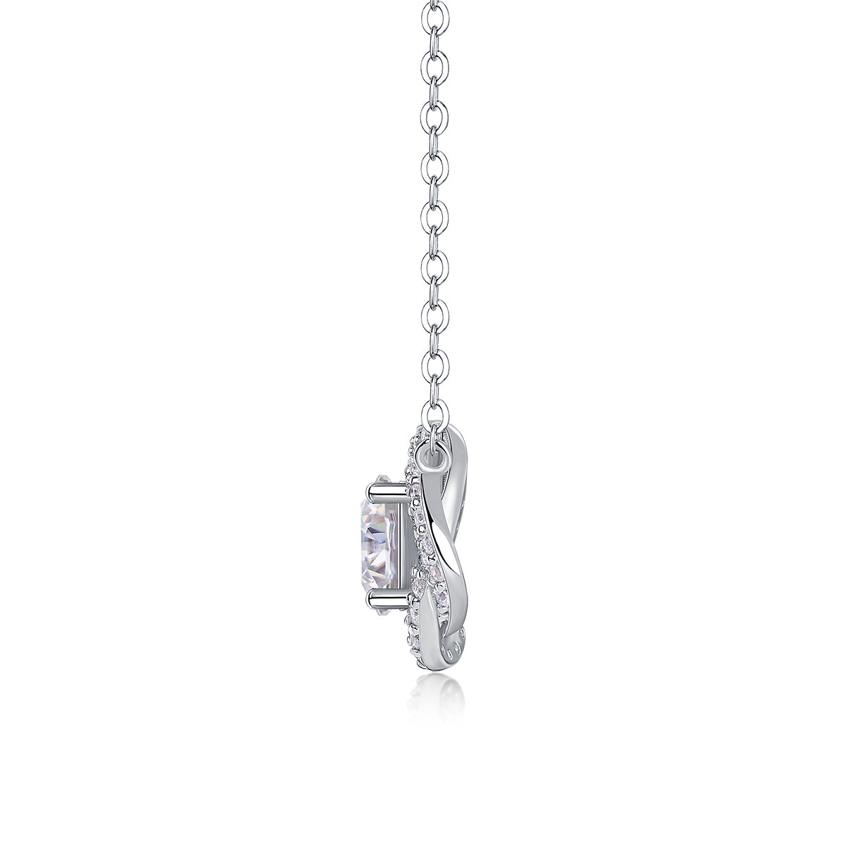 1 Carat Moissanite Necklace - S925 Sterling Silver Platinum-Plated