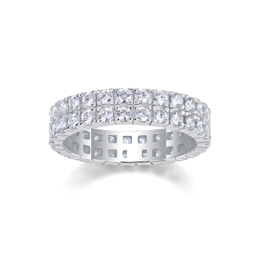 Multi-Row Moissanite S925 Sterling Silver Ring