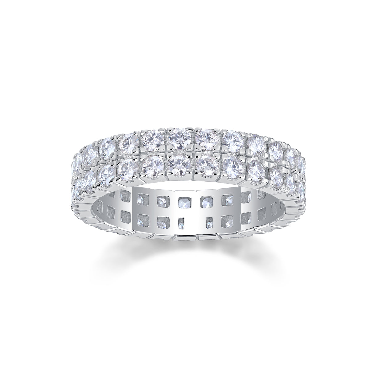 Multi-Row Moissanite S925 Sterling Silver Ring