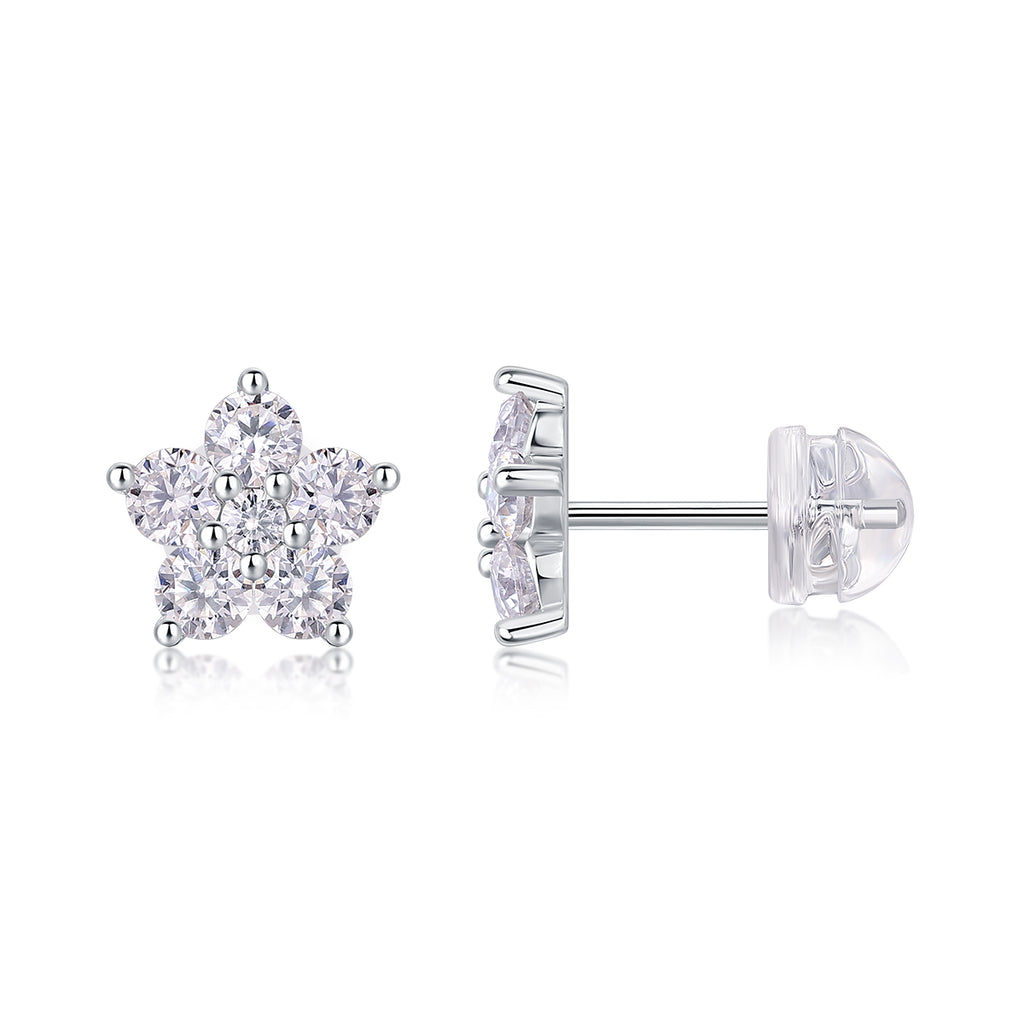 Moissanite Stud Earrings - S925 Sterling Silver Platinum-Plated (Pair)